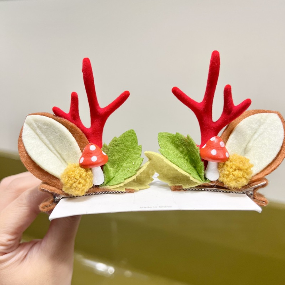 Kawaii Christmas Ear Hair Clip Santa Snowman Xmas Party Barrettes For Kids Cosplay Headwear 26