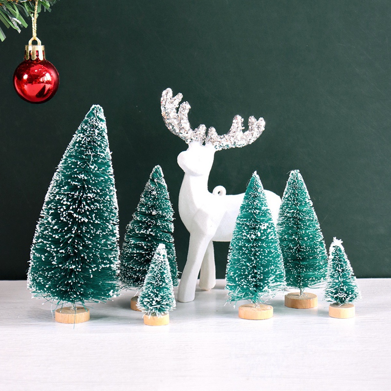 Mini Wooden Christmas Tree, Artificial Tabletop Xmas Tree for Decorations
