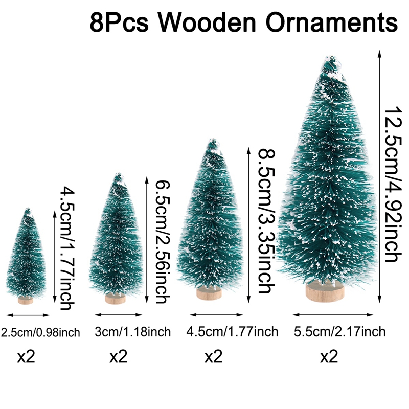 Mini Wooden Christmas Tree, Artificial Tabletop Xmas Tree for Decorations