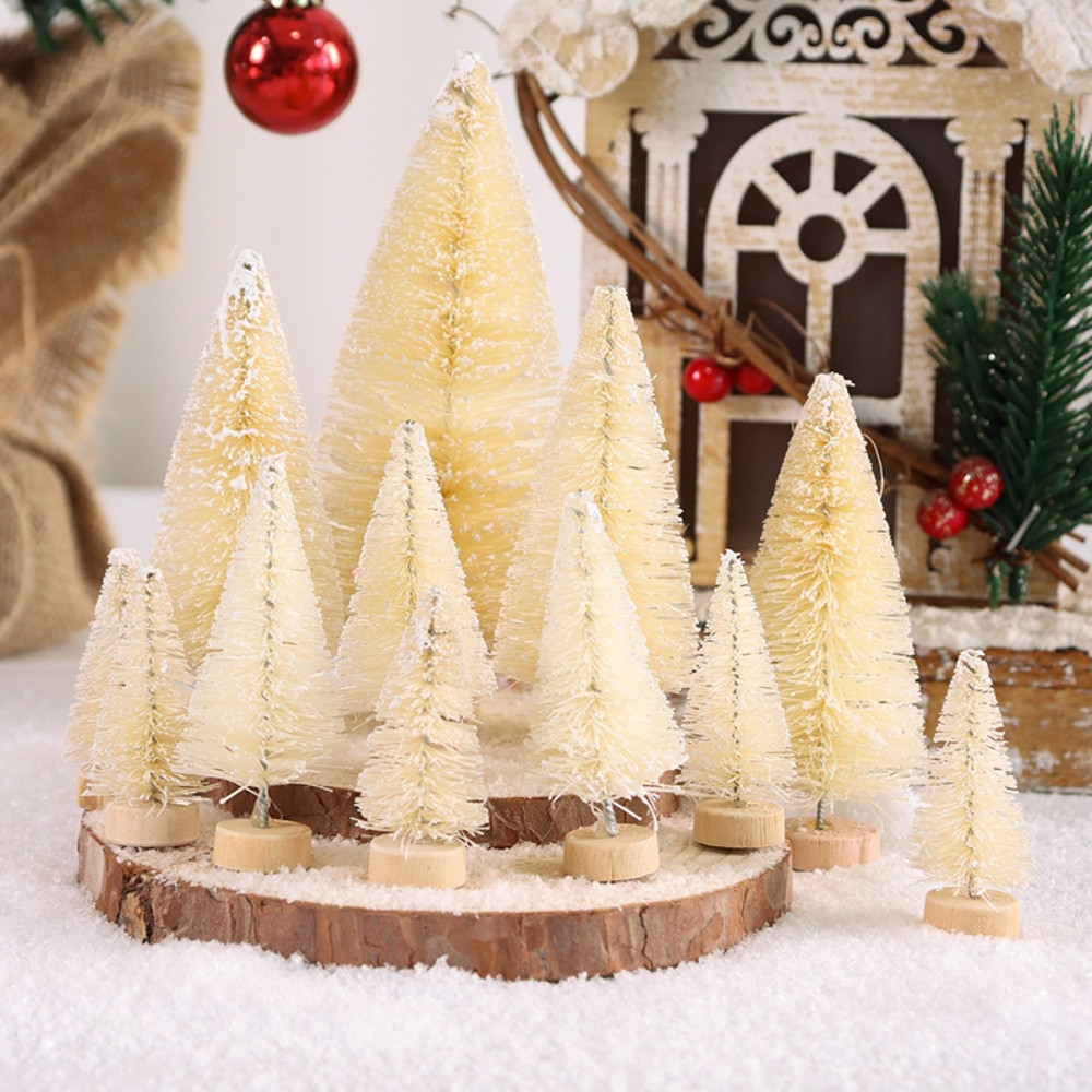 Mini Wooden Christmas Tree, Artificial Tabletop Xmas Tree for Decorations