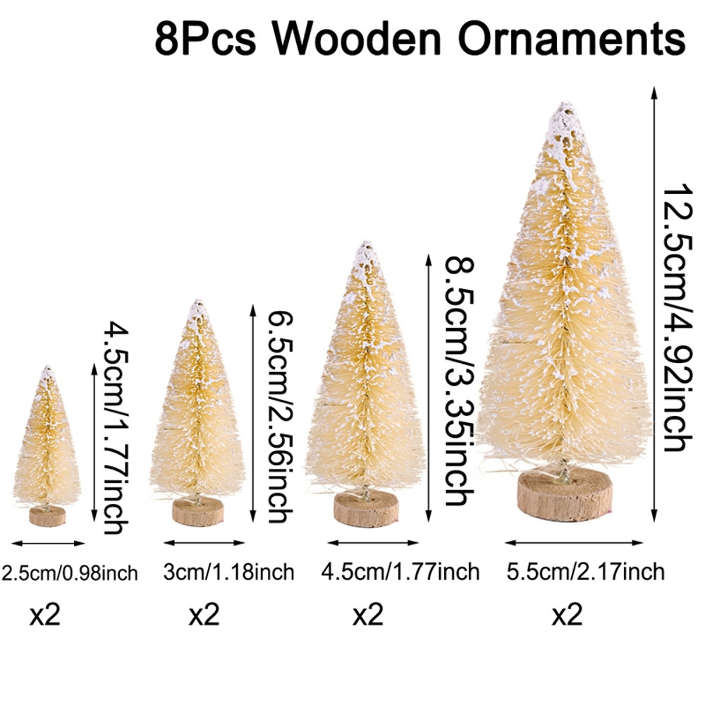 Mini Wooden Christmas Tree, Artificial Tabletop Xmas Tree for Decorations