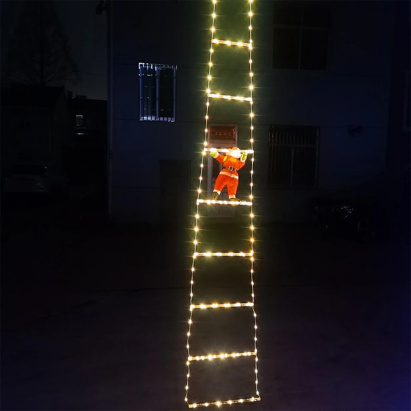 Santa Claus Climbing Ladder, Christmas Decoration Outdoor Gift Tree, Ornement Garden Decor