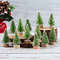 Artificial Mini Wooden Christmas Tree Blue Green White Gold Tower Pine Small Sisal Tabletop Ornament Decor