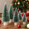 Artificial Mini Wooden Christmas Tree Blue Green White Gold Tower Pine Small Sisal Tabletop Ornament Decor