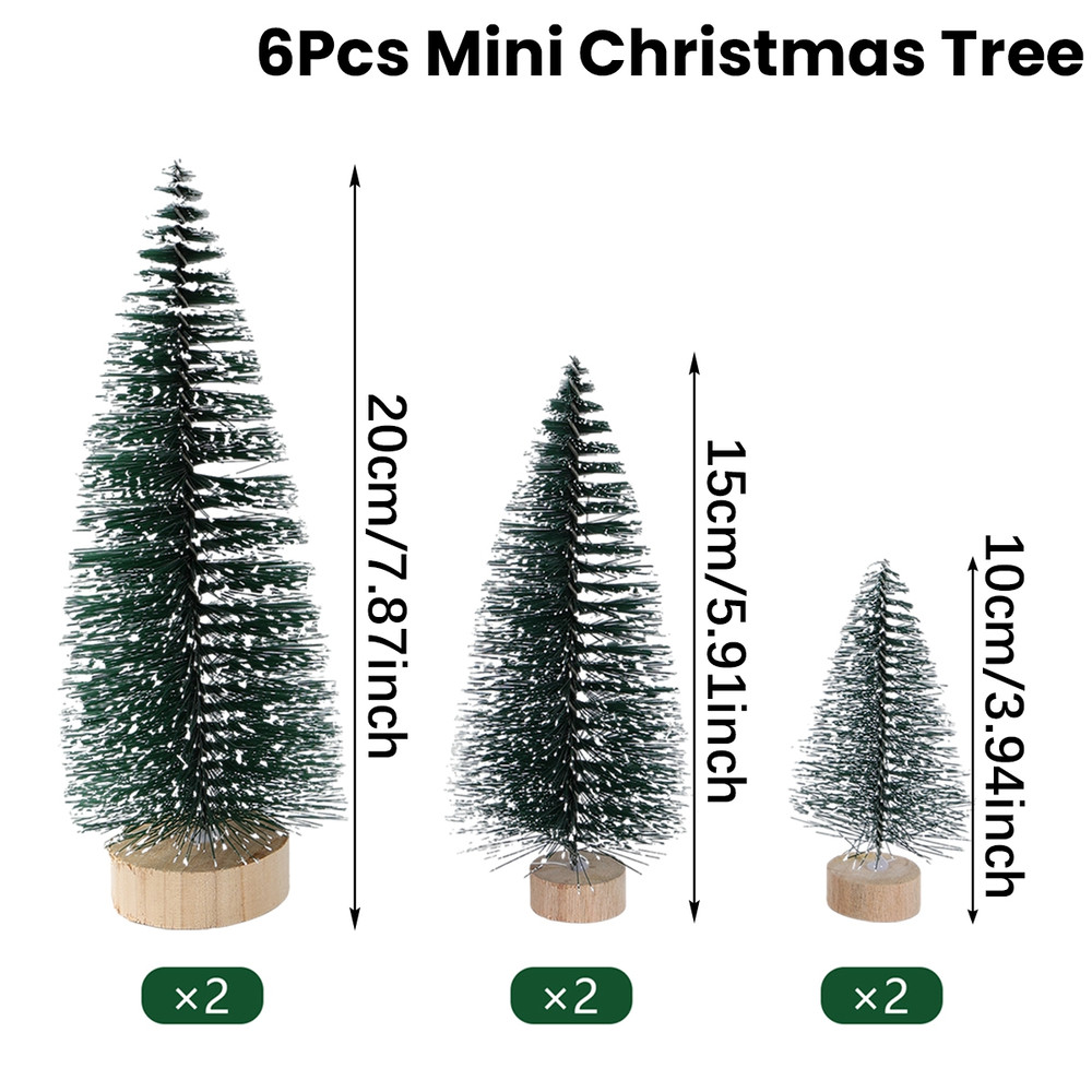 Artificial Mini Wooden Christmas Tree Blue Green White Gold Tower Pine Small Sisal Tabletop Ornament Decor
