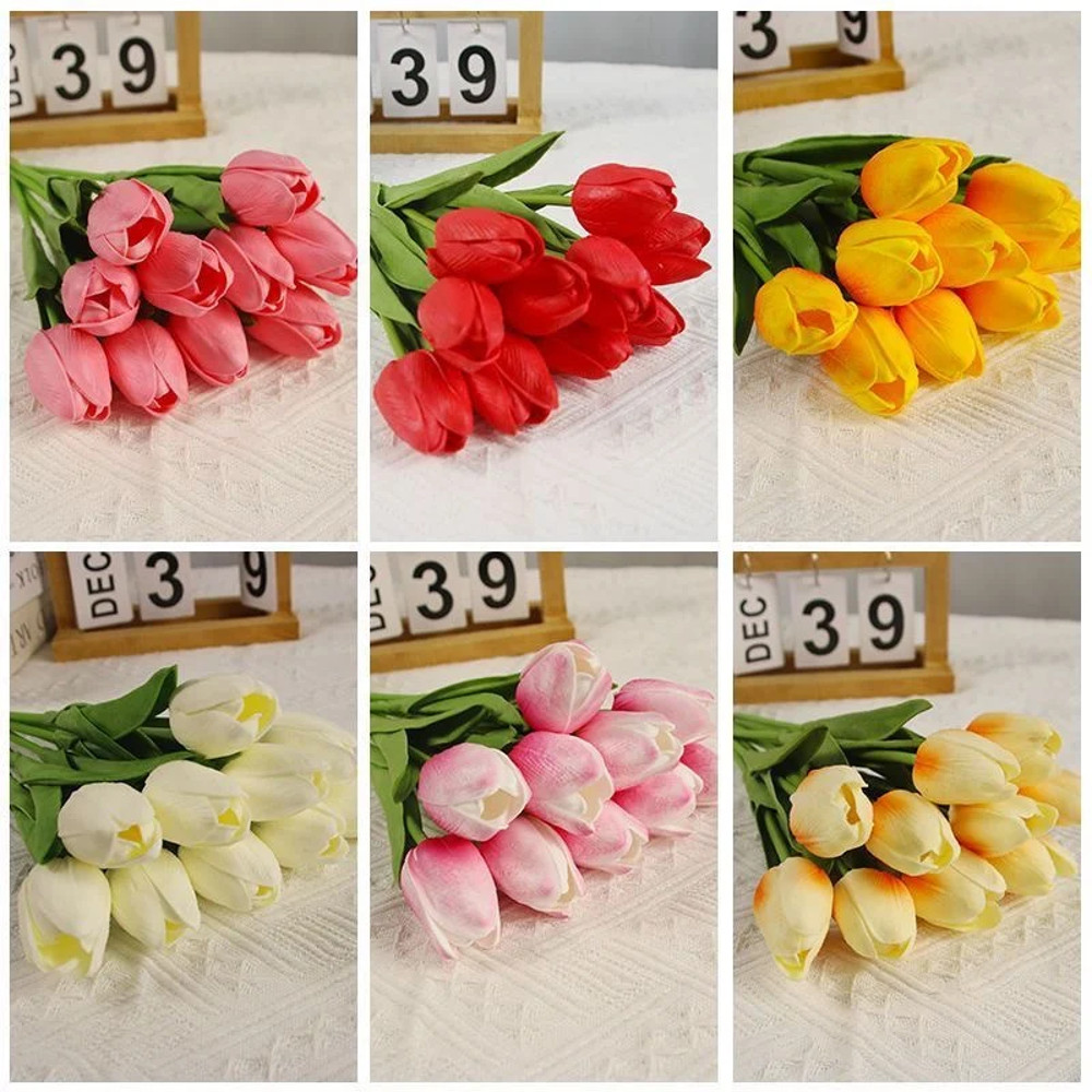 Artificial Tulips, Real Touch Flowers, Tulip Bouquet Decor, Fake Flowers for Home and Wedding Decorations