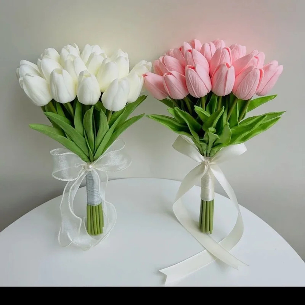 Artificial Tulips, Real Touch Flowers, Tulip Bouquet Decor, Fake Flowers for Home and Wedding Decorations