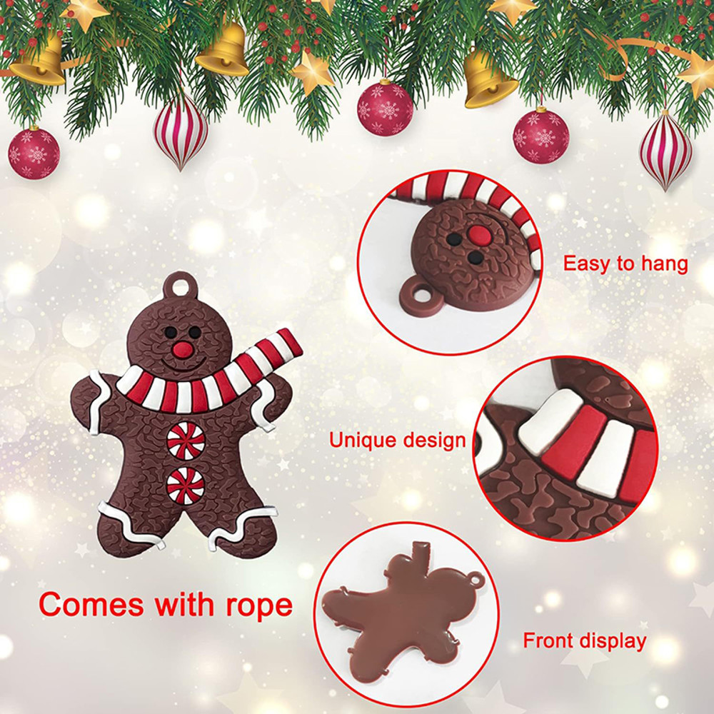 Wooden Gingerbread Man Xmas Tree Hanging Ornaments, Christmas Decor for Home Party New Year Gifts