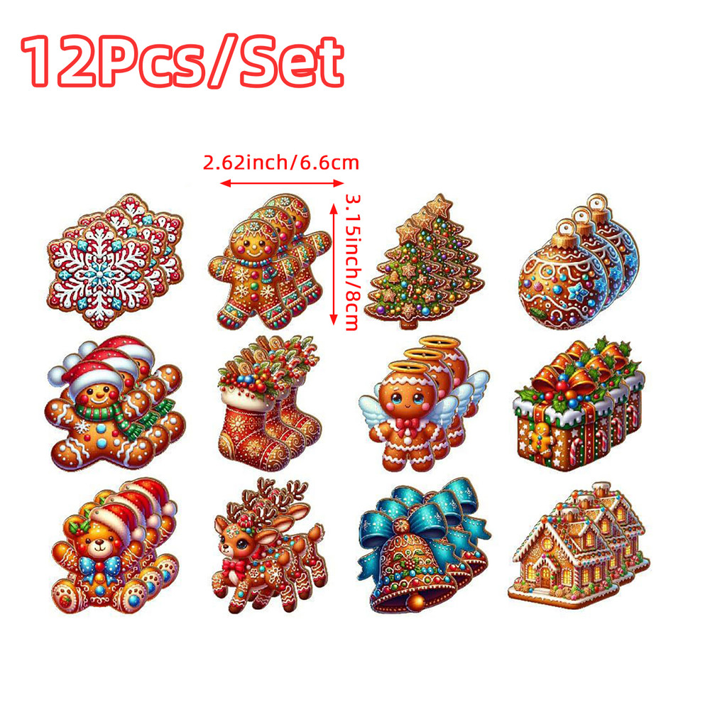 Wooden Gingerbread Man Xmas Tree Hanging Ornaments, Christmas Decor for Home Party New Year Gifts