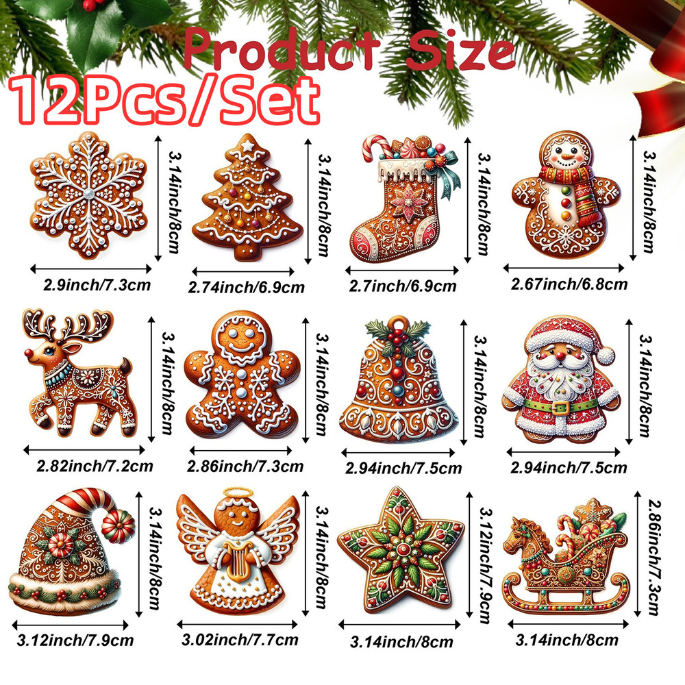 Wooden Gingerbread Man Xmas Tree Hanging Ornaments, Christmas Decor for Home Party New Year Gifts