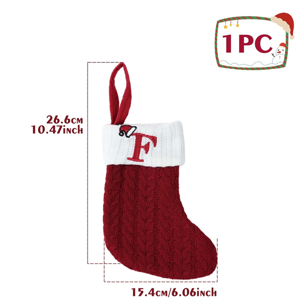 Christmas Alphabet Knitting Socks for Christmas Tree Ornaments, Decorations for Home Noel New Year Xmas Gift