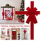 Christmas Front Door Decoration Hanging Bow Knot Big Bow Imitation Linen Ribbon For New Year Xmas F 2