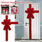 Christmas Front Door Decoration Hanging Bow Knot Big Bow Imitation Linen Ribbon For New Year Xmas F 4