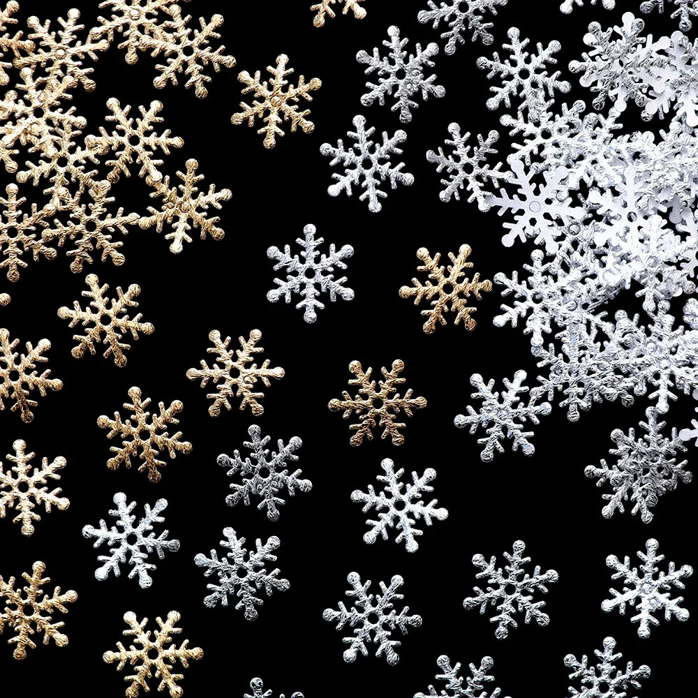 Christmas Snowflakes Confetti Ornaments, Winter Party Cake Decor Decorations for Home Xmas Tree Supplies