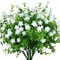 Artificial UV Resistant Fake Flowers Outdoor, Plastic Hanging Shrubs for Garden Home Decor