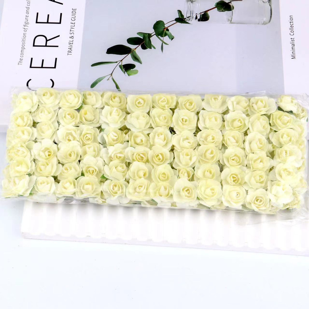 Artificial Mini Paper Rose Bouquet for Wedding Scrapbooking Party Decoration Cheap Artificial Rose Flowers