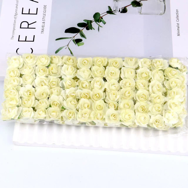Artificial Mini Paper Rose Bouquet for Wedding Scrapbooking Party Decoration Cheap Artificial Rose Flowers