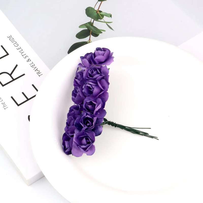 Artificial Mini Paper Rose Bouquet for Wedding Scrapbooking Party Decoration Cheap Artificial Rose Flowers
