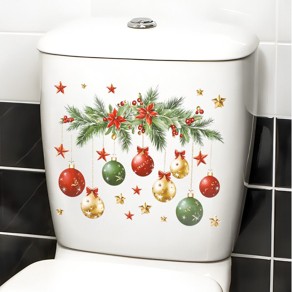 Christmas Snowman Toilet Sticker Merry Christmas Party Decoration Xmas Bathroom Decor New Year Gift 1