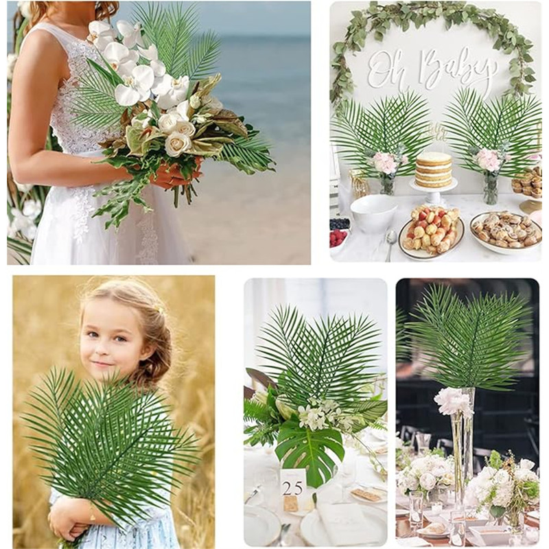 Artificial Plant Tropical Palm Leaves For Summer Hawaiian Jungle Party Wedding Garden Decor 3