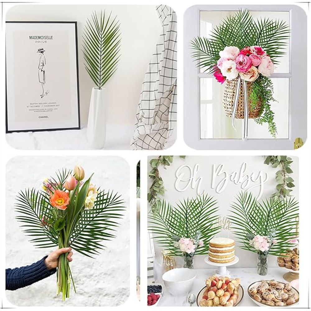 Artificial Plant Tropical Palm Leaves For Summer Hawaiian Jungle Party Wedding Garden Decor 4
