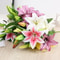 Real Looking, Printing Lily Branch, Artificial Flowers, for Wedding, Home Garden Decoration