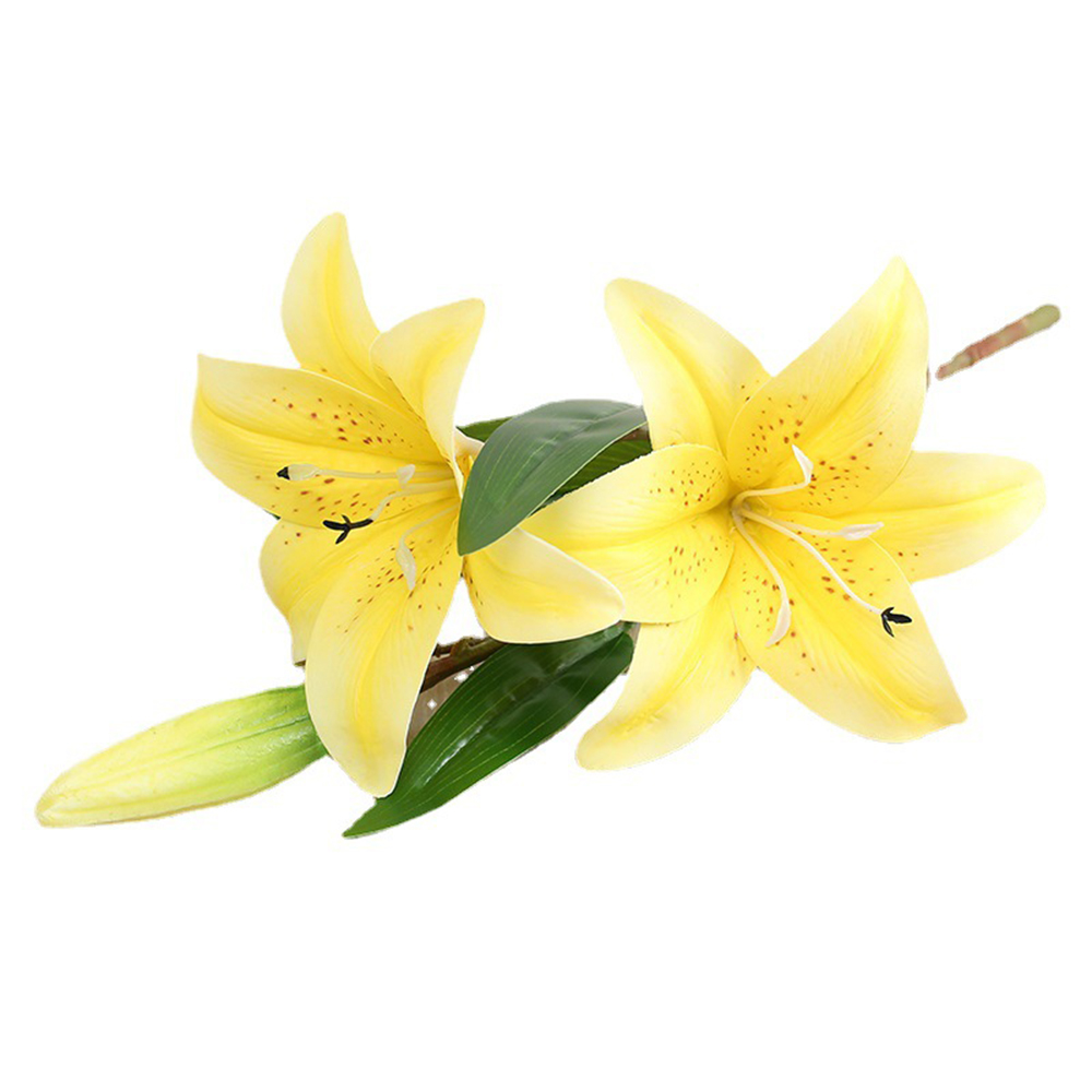 Real Looking, Printing Lily Branch, Artificial Flowers, for Wedding, Home Garden Decoration