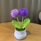 Handwoven Mini Potted Flower Rose Office Desktop Woolen Thread Ornamental Plant For Home Decor 10