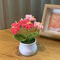 Handwoven Mini Potted Flower Rose Office Desktop Woolen Thread Ornamental Plant For Home Decor 12