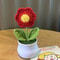 Handwoven Mini Potted Flower Rose Office Desktop Woolen Thread Ornamental Plant For Home Decor 14