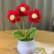 Handwoven Mini Potted Flower Rose Office Desktop Woolen Thread Ornamental Plant For Home Decor 23
