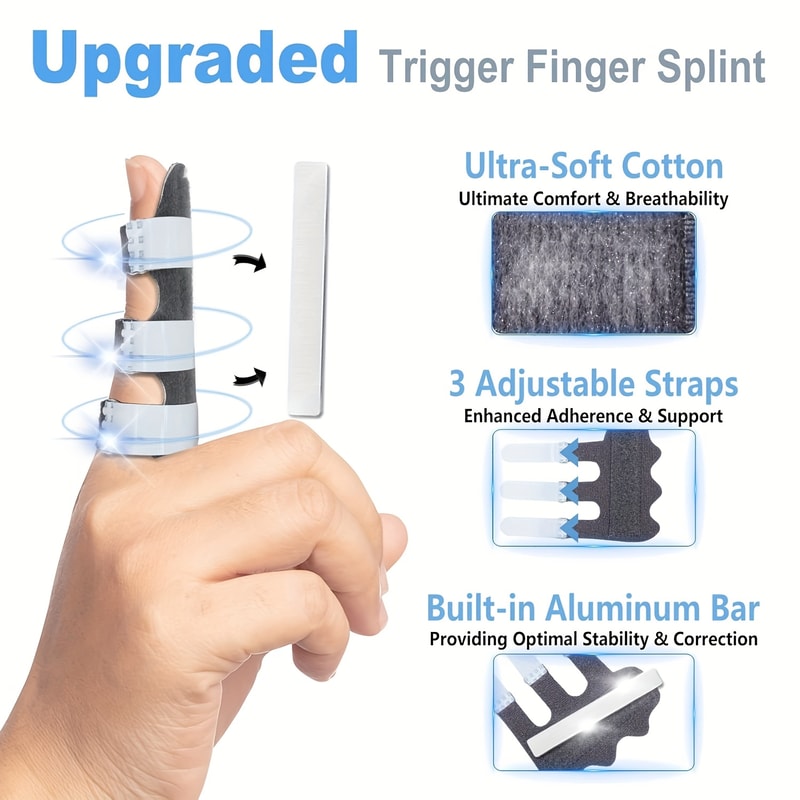 Trigger Finger Splint With Adjustable Fixing Belt Finger Straightener For Thumb Index Ring Pinky Mi 4
