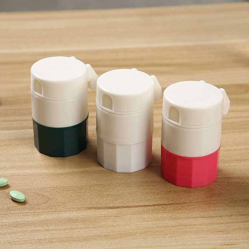 Portable Pill Case Medicine Box With Cutter And Storage Container Grinder For Pills And Powder Spli 2