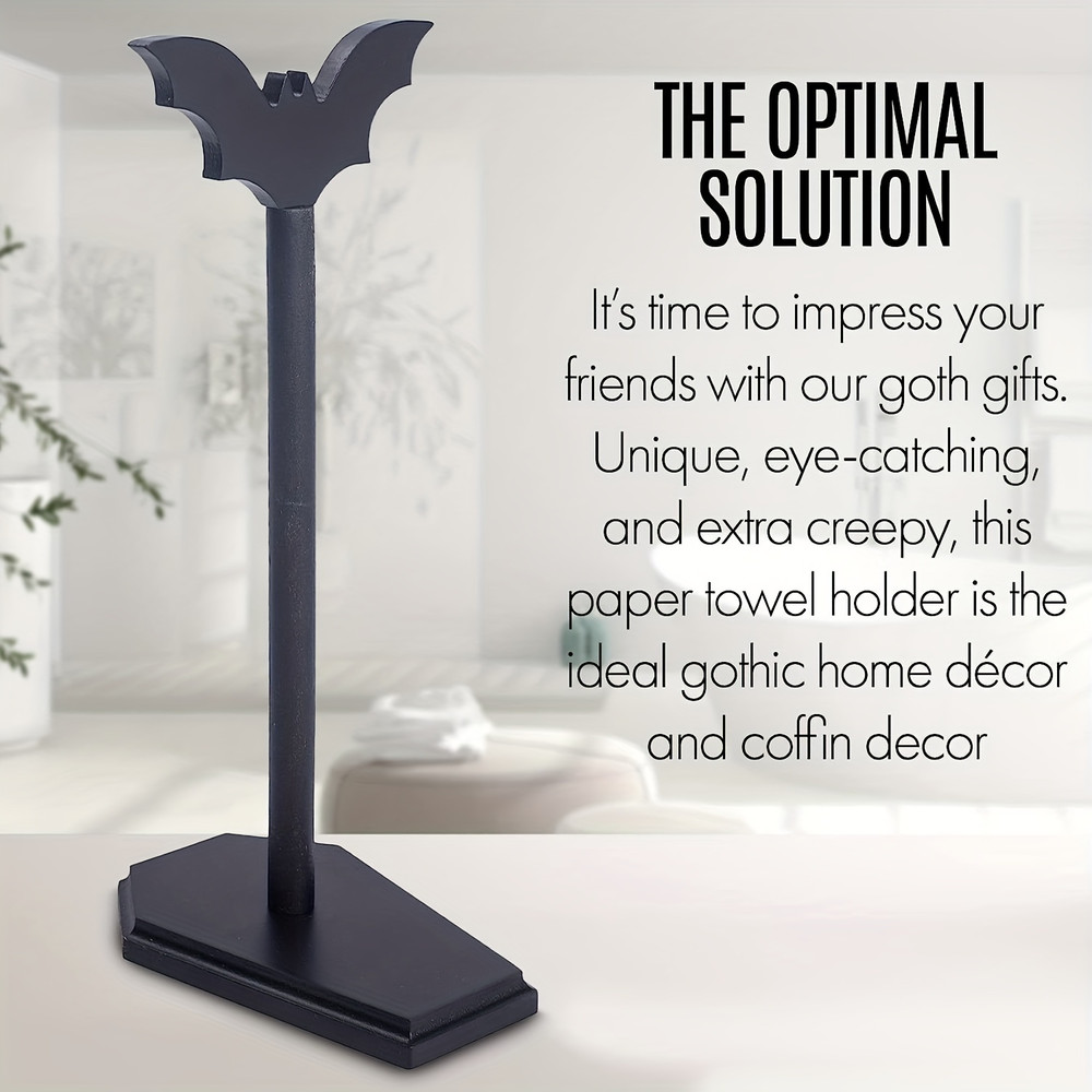 Bat Paper Towel Holder Halloween Decor for Kitchen and Bathroom Gothic, Home Decor for Oddities and Curiosities