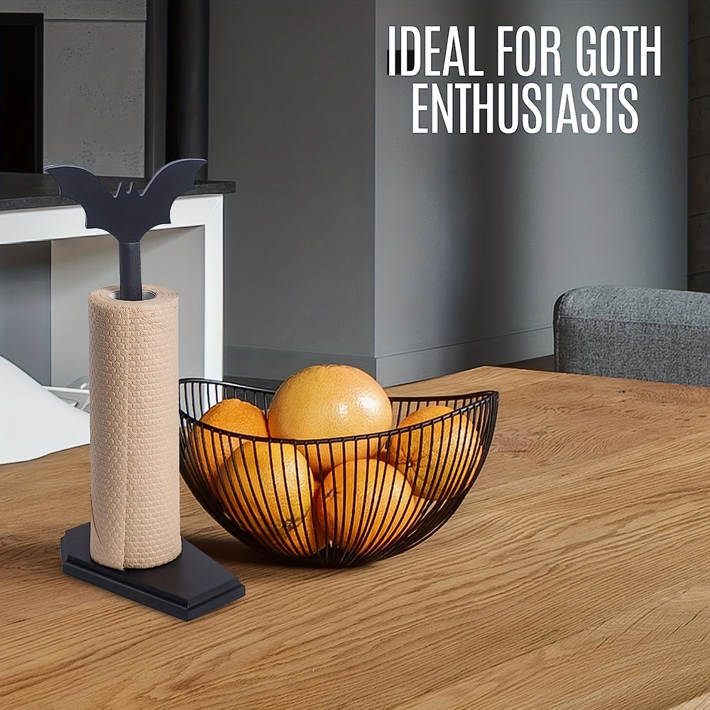 Bat Paper Towel Holder Halloween Decor for Kitchen and Bathroom Gothic, Home Decor for Oddities and Curiosities