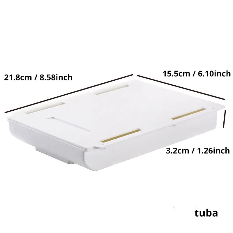 White SelfAdhesive Storage Drawer Box For Makeup Pencil Under Stand Hidden Desk Tray 5