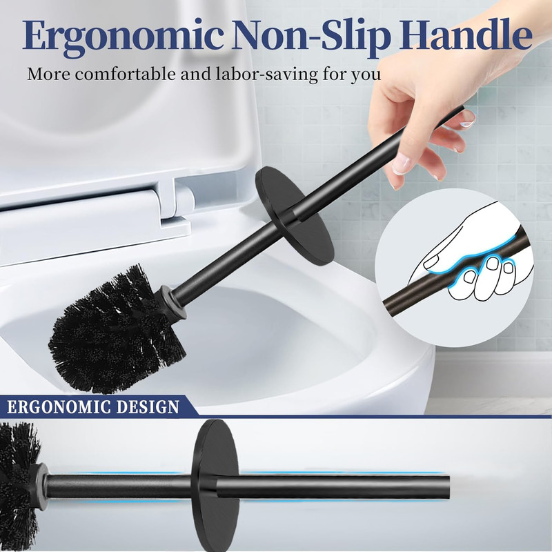 Stainless Steel Toilet Bowl Brush And Holder Long Handle For Deep Cleaning And Bathroom Organizatio 1