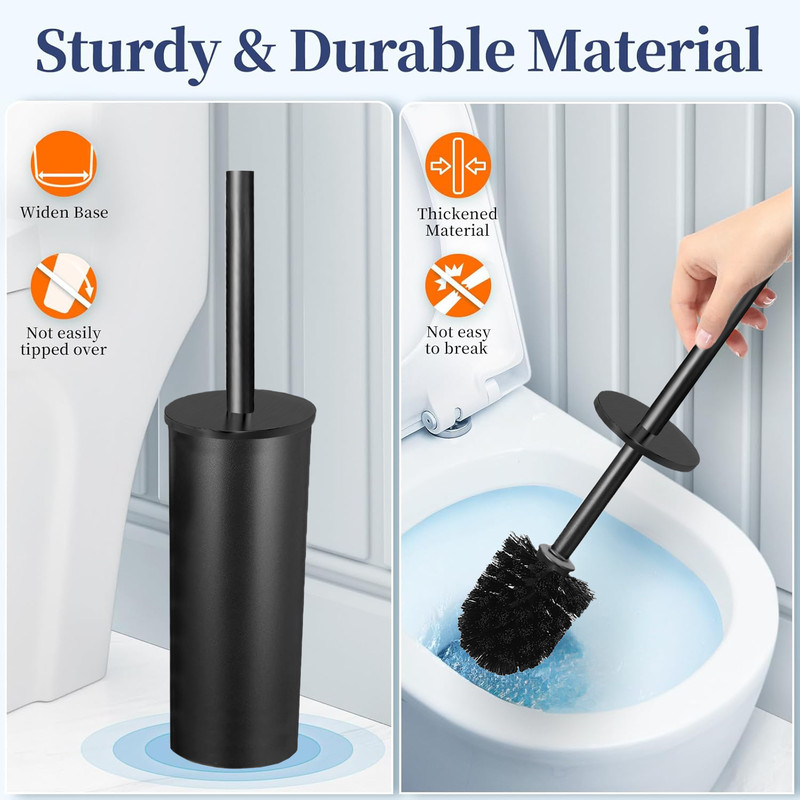 Stainless Steel Toilet Bowl Brush And Holder Long Handle For Deep Cleaning And Bathroom Organizatio 3
