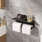 Stainless Steel Toilet Paper Holder, Double Roll Tissue Holder with Shelf for Bathroom, Wall Mounted Washroom Storage
