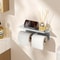 Stainless Steel Toilet Paper Holder, Double Roll Tissue Holder with Shelf for Bathroom, Wall Mounted Washroom Storage
