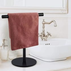 modern hand towel holder t-shape standing, towel rack countertop organizer for bathroom kitchen