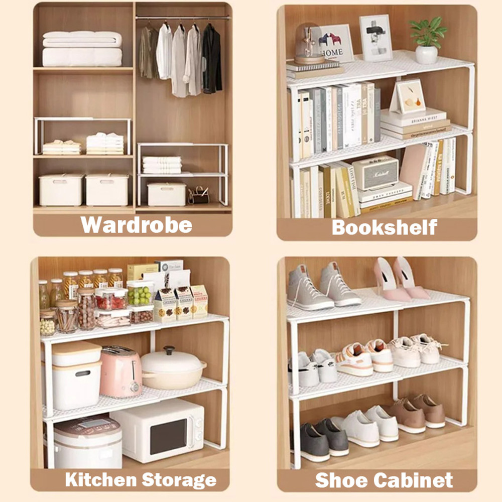 Stackable Shoe Cabinet Largecapacity Wardrobe Organizer Scalable Layered Partition Board Shelf 4
