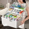 Three layer large capacity household medicine box, foldable toolbox multi functional storage box, art handicraft storage