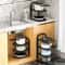Adjustable Kitchen Storage Shelves Multi Layer Cabinets Pot Racks Sink Organizers Space Saving And 2