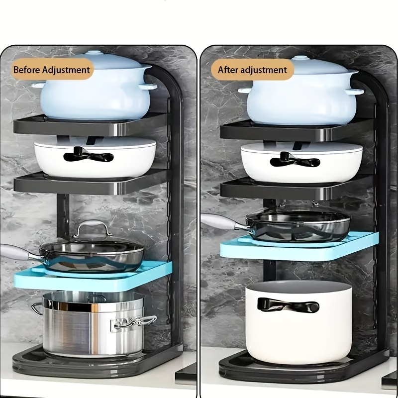 Adjustable Kitchen Storage Shelves Multi Layer Cabinets Pot Racks Sink Organizers Space Saving And 3