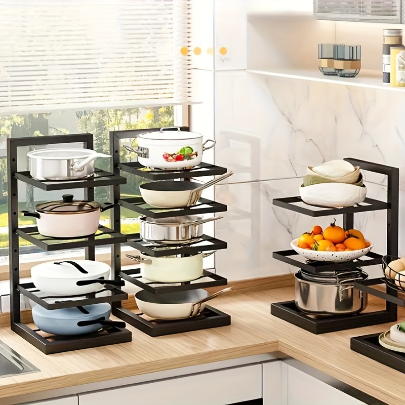 Adjustable Kitchen Storage Shelves Multi Layer Cabinets Pot Racks Sink Organizers Space Saving And 4