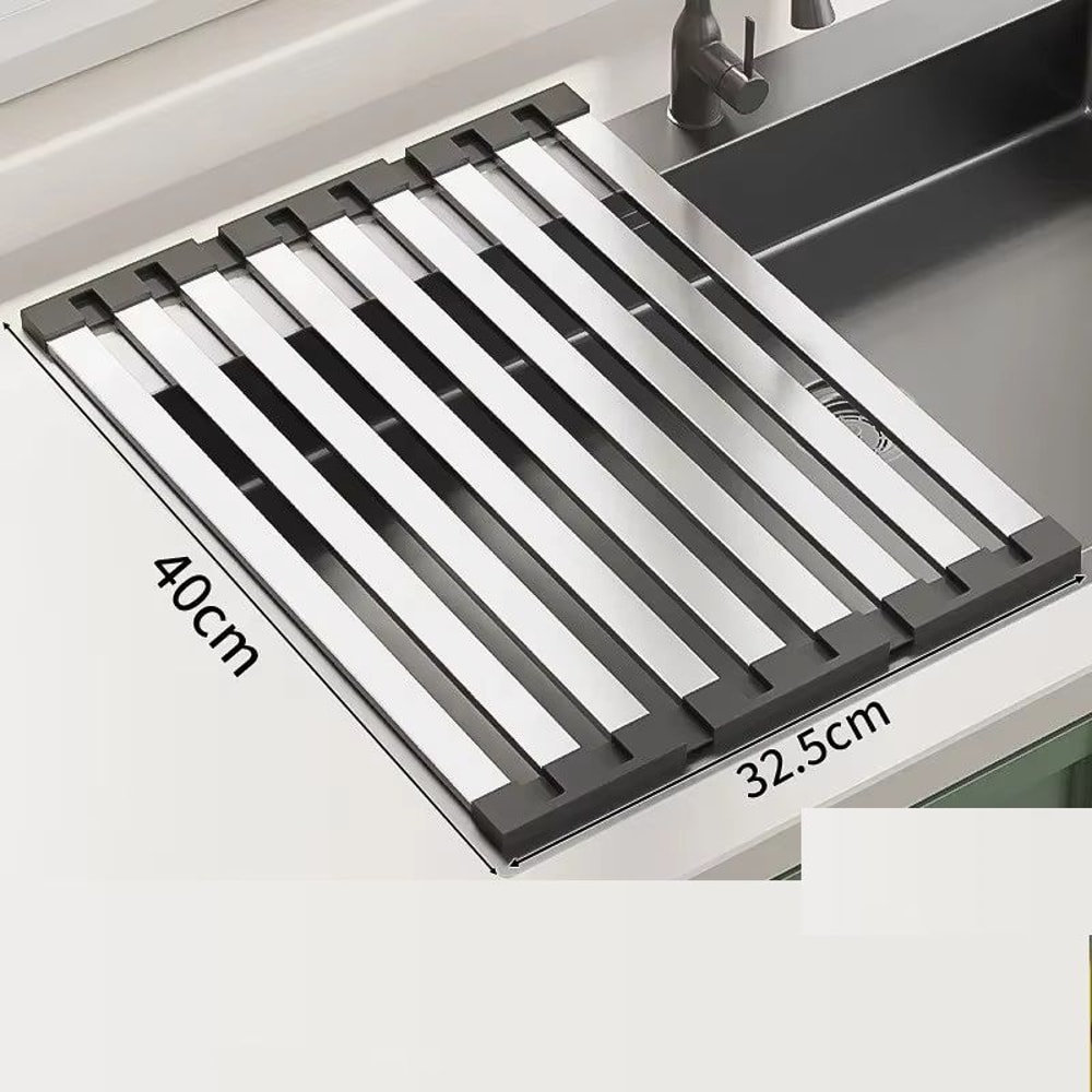 Stainless Steel Kitchen Sink Drain Rack Foldable Retractable Drain Basket Sink Bowl And Dish Storag 6