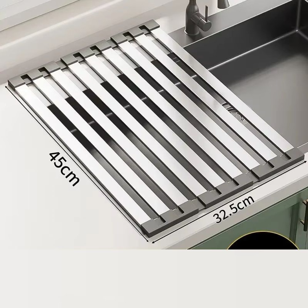 Stainless Steel Kitchen Sink Drain Rack Foldable Retractable Drain Basket Sink Bowl And Dish Storag 8