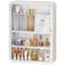 Multi-Layer Bathroom Organizer, No Drill Transparent Cosmetic Display Cabinet with Removable Shelves