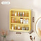 Multi-Layer Bathroom Organizer, No Drill Transparent Cosmetic Display Cabinet with Removable Shelves